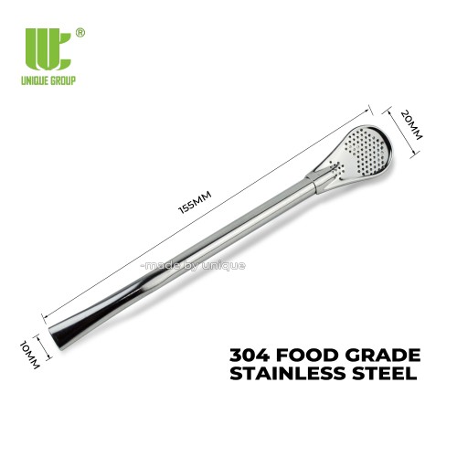 Reusable Drinking Straws with Filter Spoon 