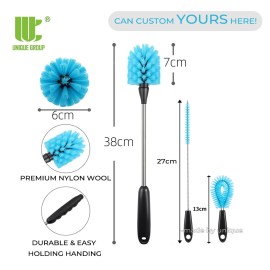 8 Pack Bottle Brush Tube Cleaning Set, Long Handle Bottle Cleaner for Washing Narrow Neck Beer Bottles Wine Decanter Narrow Cup Pipes Sinks Cup Cover 