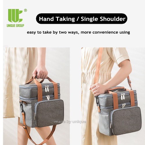  Two Compartments Insulated Lunch Bag 
