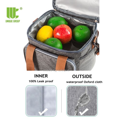  Two Compartments Insulated Lunch Bag 