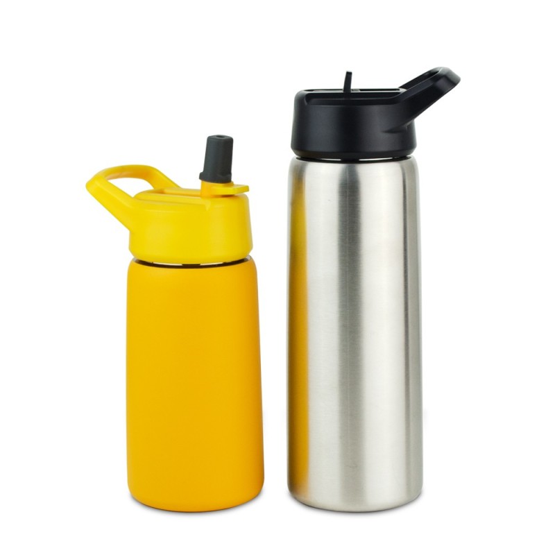 Stylish Leak-free Straw Cap Vacuum Flask  